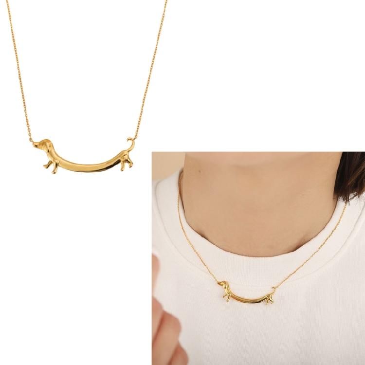 Adjustable Length Dachshund Necklace Adjustable Clavicle Chain Adornment Jewelry