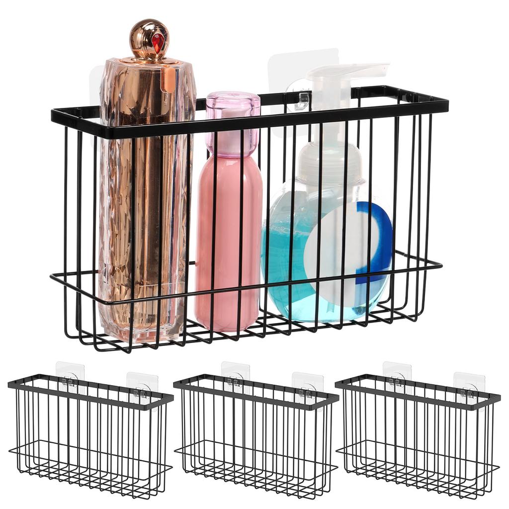 4 Pcs Metal Kitchen Wrap Organizer Rack Rustproof Kitchen Cabinet Door Storage Box Wall Mounted Storage Box No Drilling Needed
