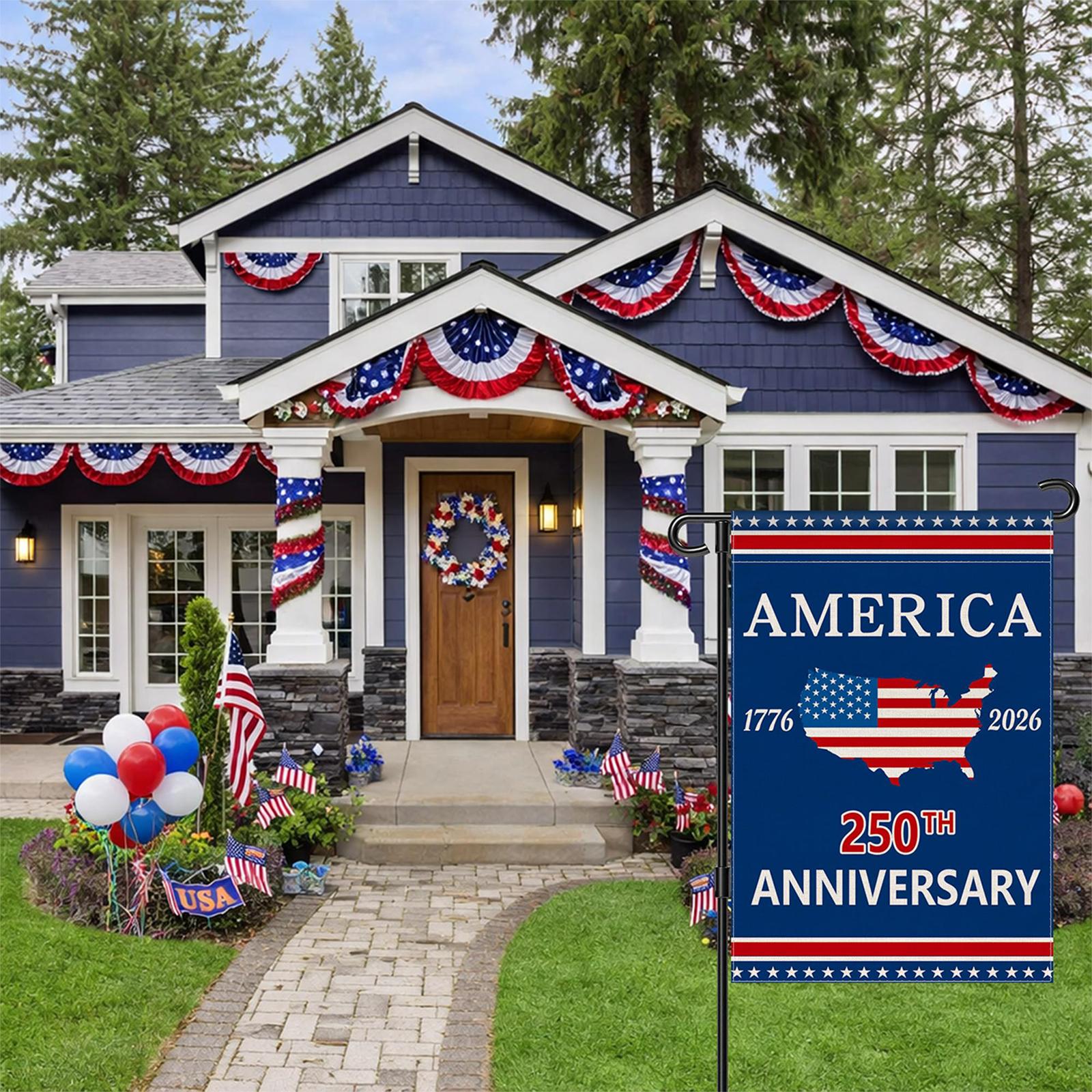 

Courtyard Garden Flag Decorative Flag Decorative Yard Flag Decorative Garden Flag For The 250th Anniversary Of The United States One Size