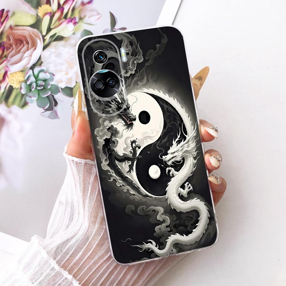 For Honor 90 Lite Case CRT-NX1 Stylish Bow Flowers Painted Cover Soft Slim Phone Case For Honor 90 Pro Honor90 Lite 90Pro Fundas