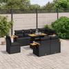 VidaXL Garden Lounge Set with Cushions 9 Pcs, Patio Sofas, Patio Furniture Set, Outdoor Furniture, Black 3273610