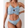 New Women's Bikini Set 2 Piece Swimsuit Women Sexy Ruffle Suspender Backless Beach Vacation Bathing Suit Swimwear