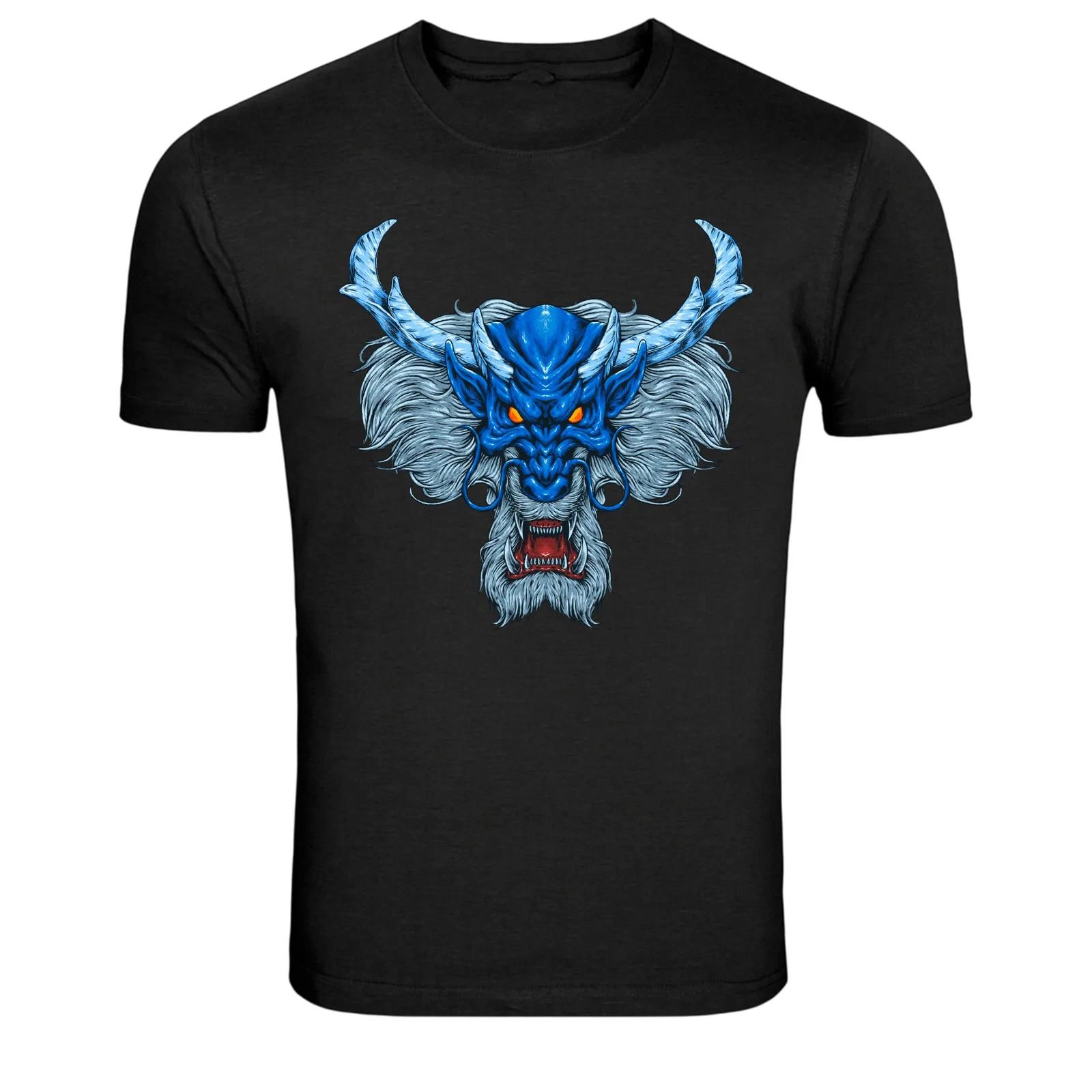 Blue Oni Demon Mask Japanese Graphic T-Shirt XS