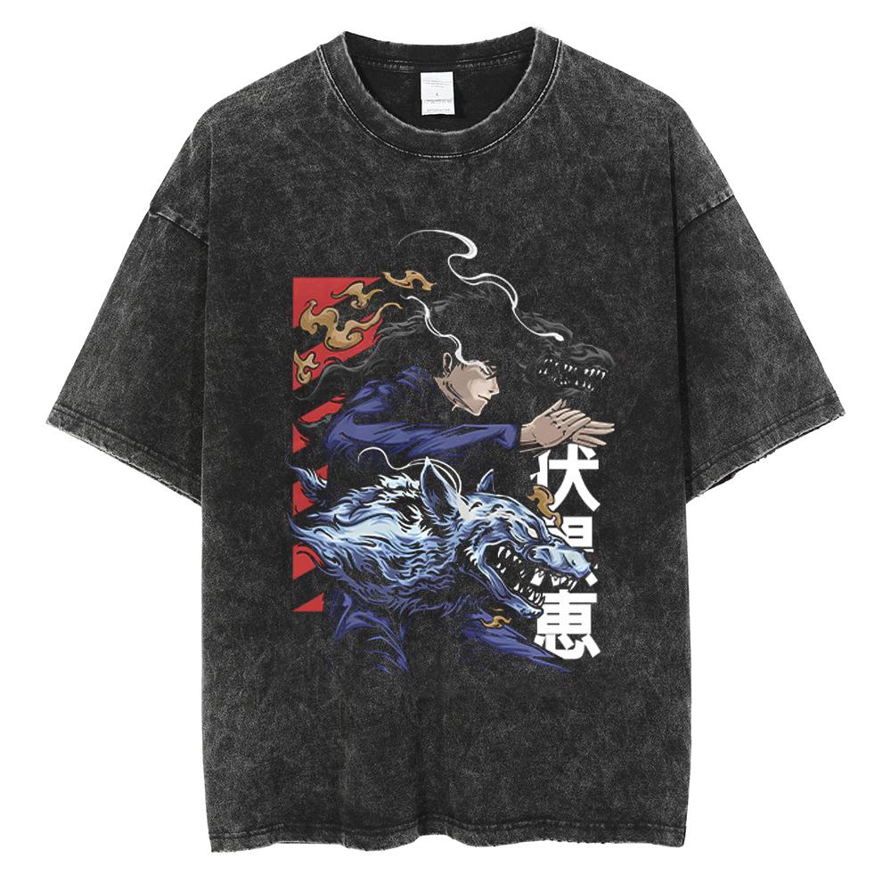 ONE PUNCHMAN Saitama T Shirt Harajuku Manga Tshirt Vintage Yk Washed Cotton Tshirt Clothing Summer Short Sleeve Loose Tees