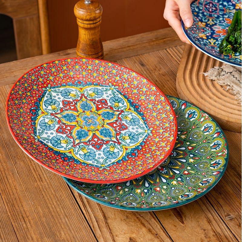 6.5in/8in/10in Ceramic Plates Egg Plate Bone Disc Western Steak Main Course Plates Shallow Flat Plates