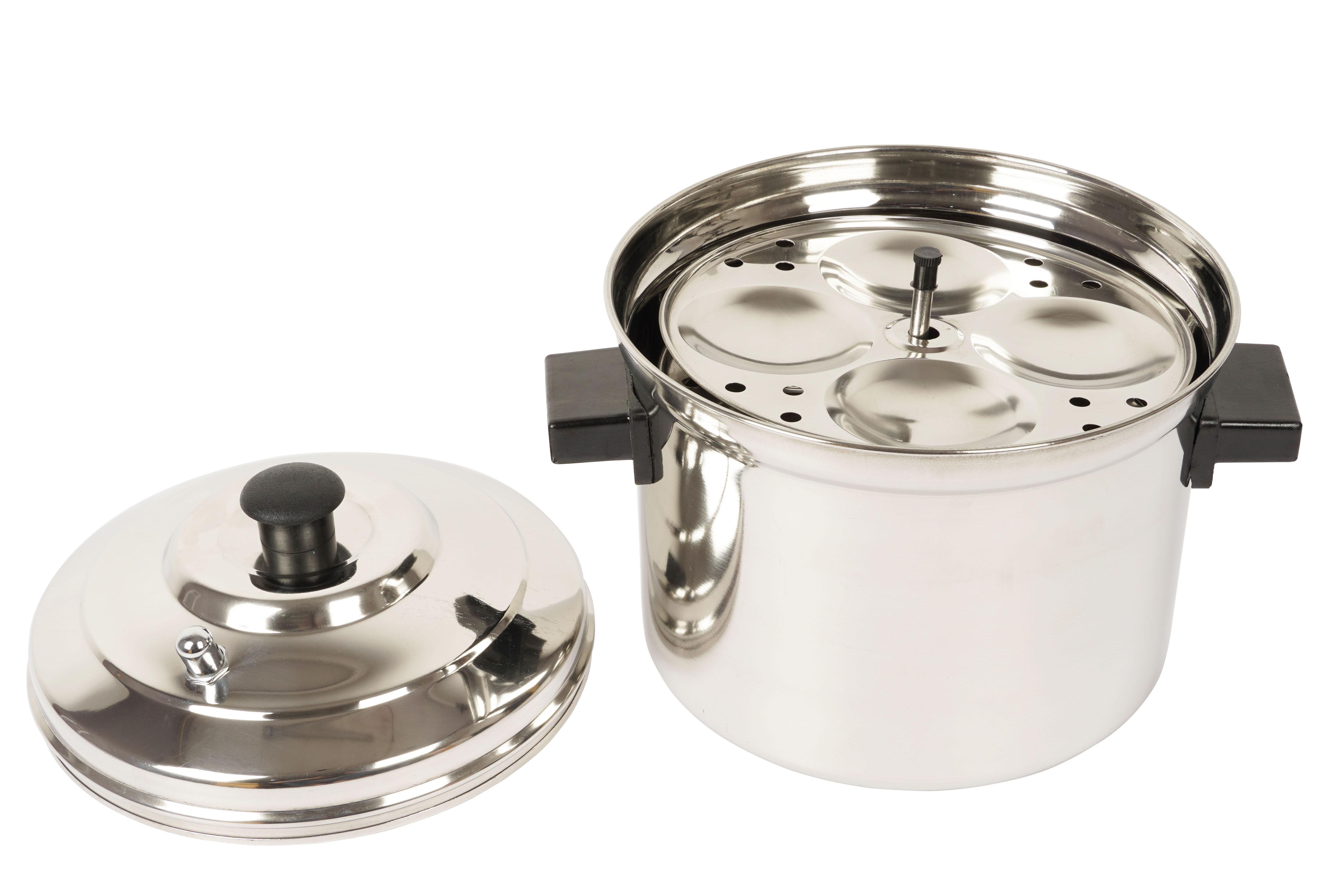 

Плита Trifri Idli, пароварка з нержавіючої сталі, 6-ярусна посудова каструля з ручками, преміальна плита Idli Dhokla Option3-8.3” x 8.5” срібний