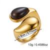 Retro Gold Color Irregular Metal Ring for Women Men Stainless Steel Natural Tiger Eye Opening Ring Aesthetic Dating Jewelry