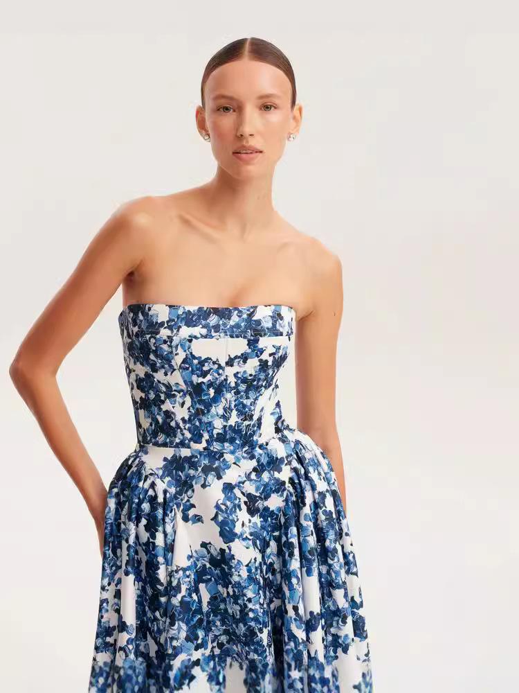 2025 Off-Shoulder European & American Spring/Summer Evening Dress - Elegant Fairy Style with Three-Dimensional Tailoring