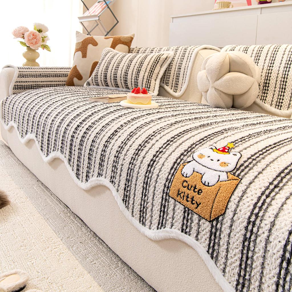 Cartoon Sofa Cover Cloth Thickened New Fixed Anti Slip Cushion One-Piece Laying Sofa Cover Soft Autumn And Winter Seasons