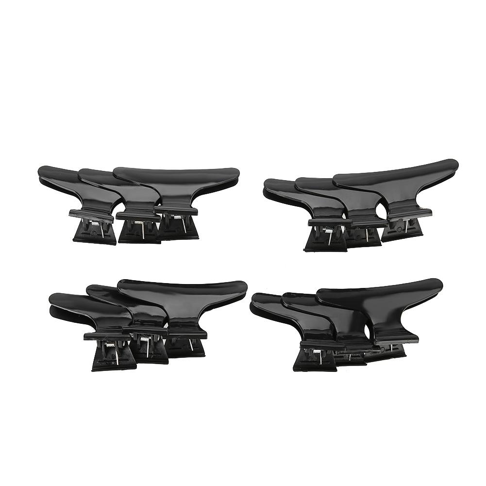 12-teiliges Set Schwarzer Schmetterling Haarspange Haarabschnitt Krallenklemmen Friseurwerkzeug