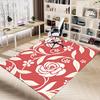 1pc Floral Pattern Area Rug Soft Flannel Floor Mat for Living Room, Bedroom and Carpet, Sofa Coffee Table Floor Mat, Decorative Rug q35