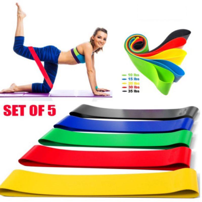 Bands Resistance Workout Loop Set Crossfit Fitness Yoga Booty Leg Exercise Band