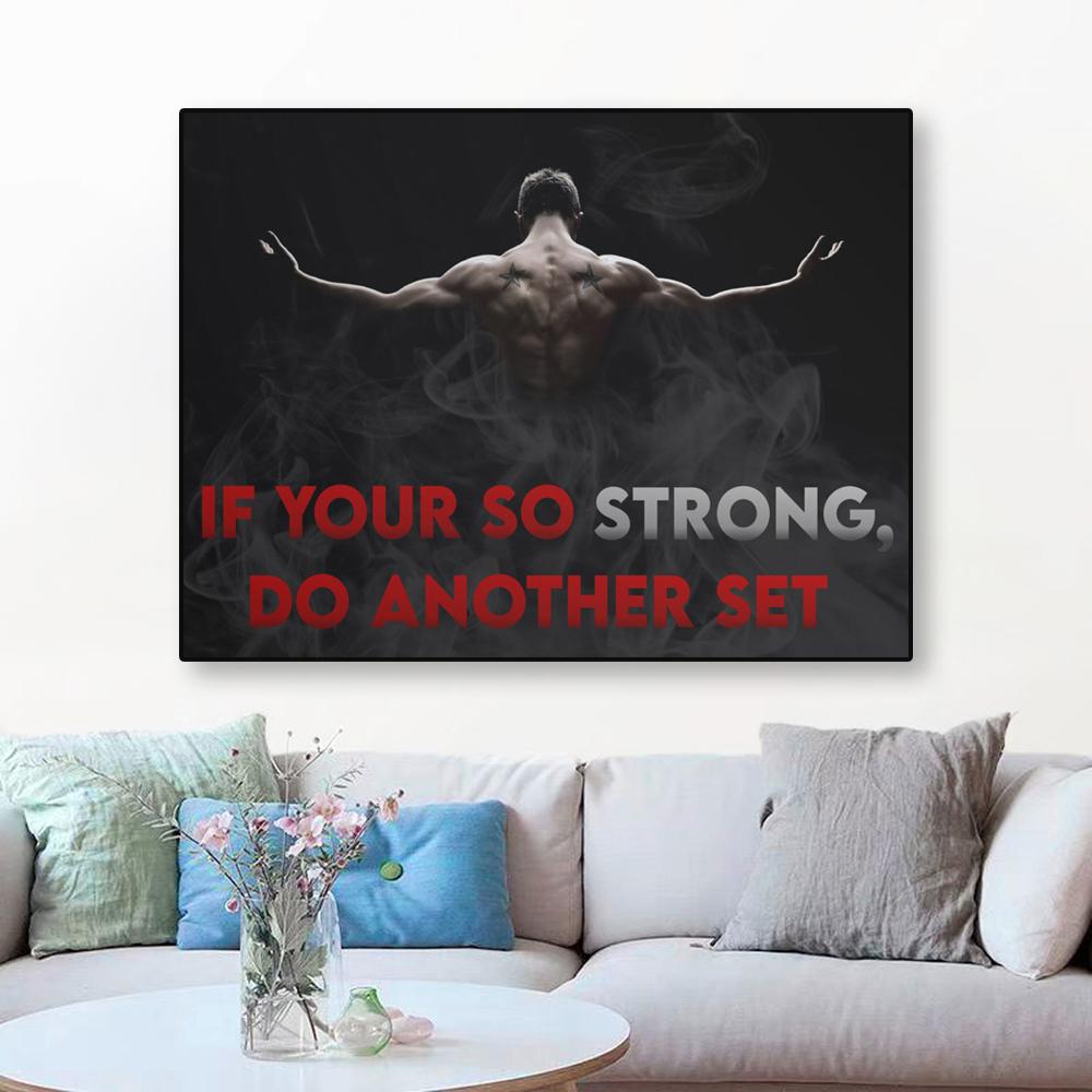 Black Poster Exercise Wall Art Prints Motivational Poster Canvas Painting Inspirational Bodybuilder Poster Home Gym Decoration