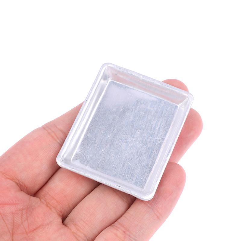 1-3PCS 1:12 Dollhouse Miniature Silver Rectangular Food Tray Mini Cake Fruits Plate Modle Furniture Doll House Decor Accessories