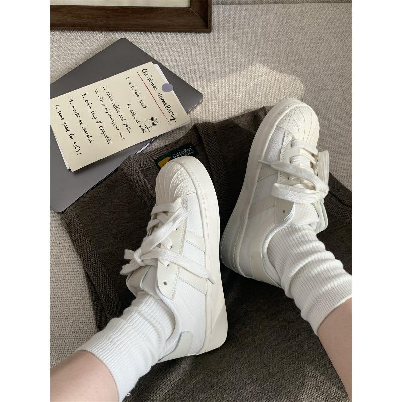 Retro shell head little white shoes women's 2 new versatile lace-up casual sports board shoes