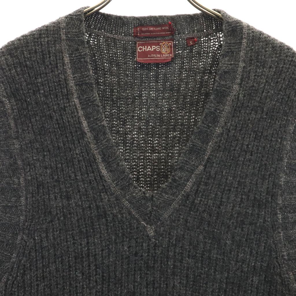 Γιλέκο πλεκτό με V λαιμό Chaps by Ralph Lauren 70s 80s vintage S γκρι Ανδρικό Μεταχειρισμένο