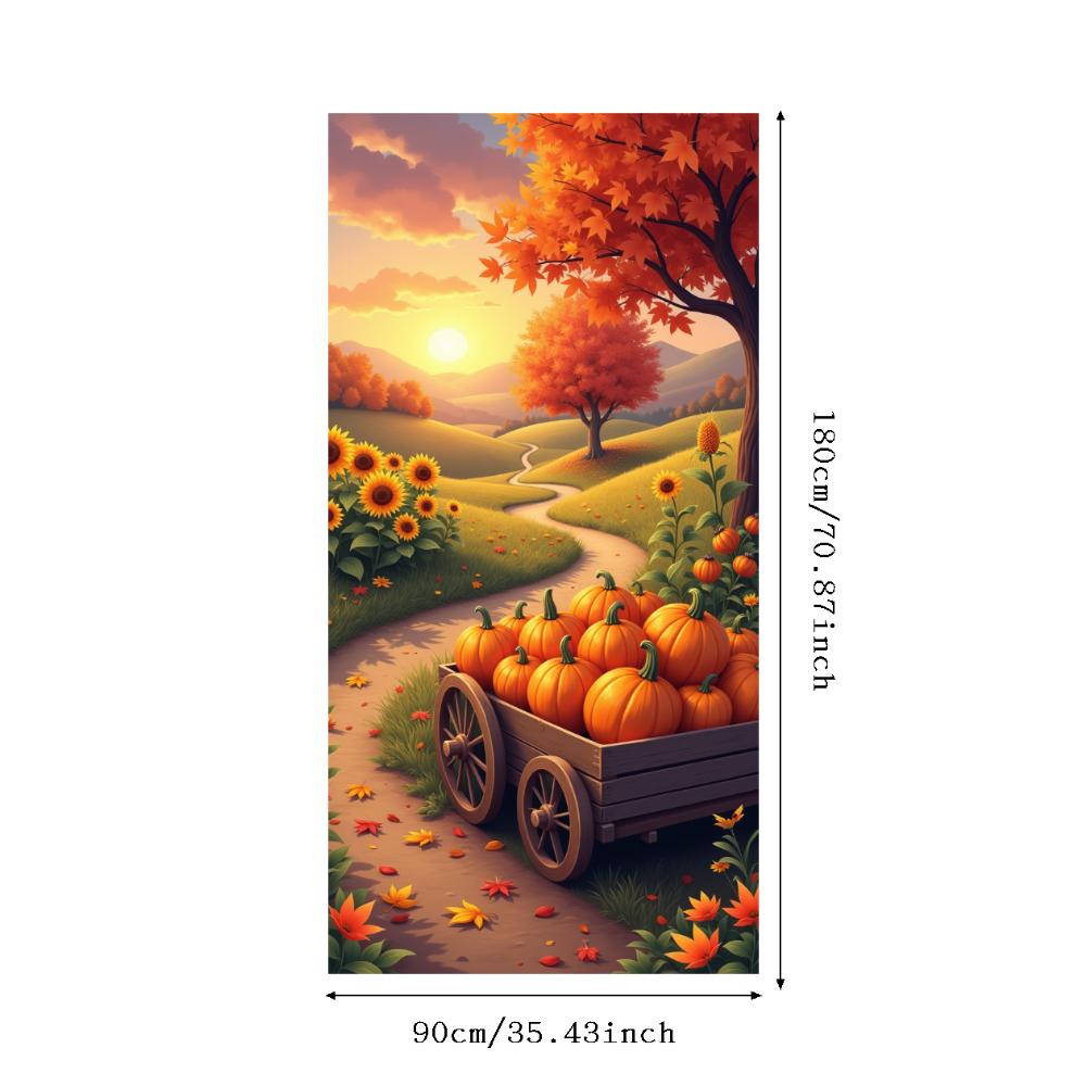 Autumn Banner Pumpkin Cart Pumpkin Banner Harvest Festival Banner Fall Theme For Harvest Festival Home Decoration Outdoor