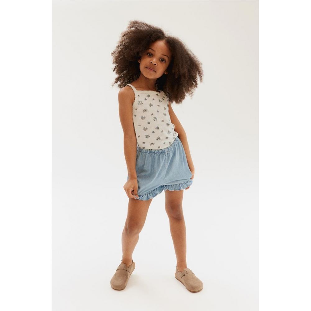 

Комплект из 2 предметов из хлопкового топа HM с цветочным принтом темно-синего цвета