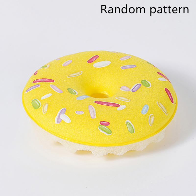 Dish Sponge With Suction Cup Non-Scratch Donut Sponge Set With Suction Cup Quick Drainage Dishwashing Brush For Kitchen