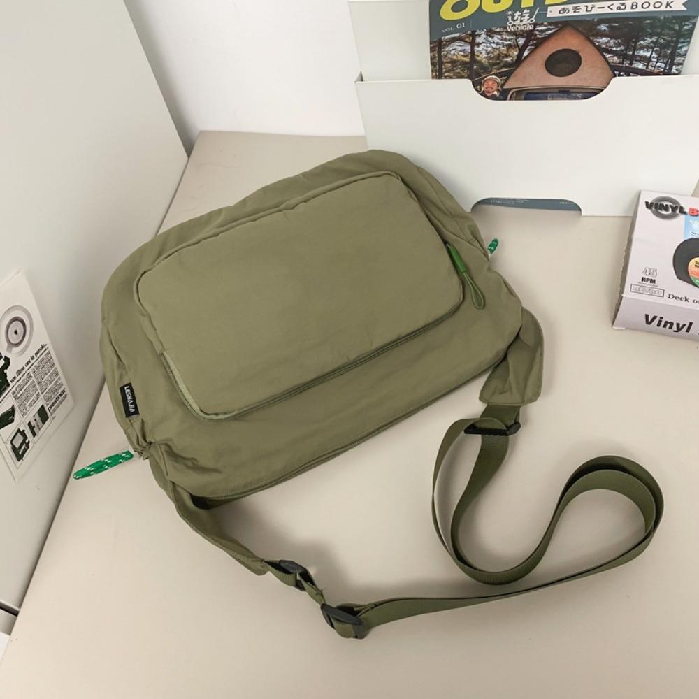 Simple Fashion Crossbody Bag Casual Fitness Sport Shoulder Bag Large Capacity Solid Nylon Bag Boys