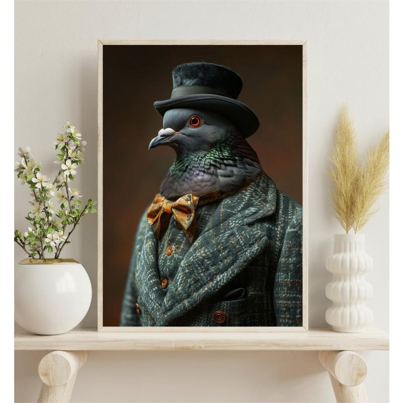 Victorian Style Animal Portraits Wolf Brown Bear Fox Flamingos Retro Poster Canvas Paintings Wall Art Pictures Home Decor