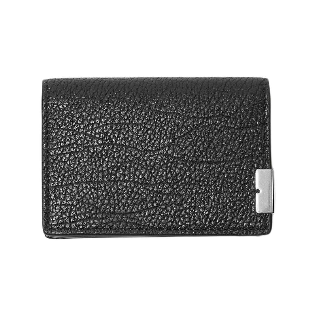 

Burberry B-Cut Clip Card Holder, Luxury Black Grained Leather Money Clip with Silver-Tone Metal Detail, Daily Carry Accessory for Women 80837721 Shopping Bag Set(Basic Set+Shopping Bag)