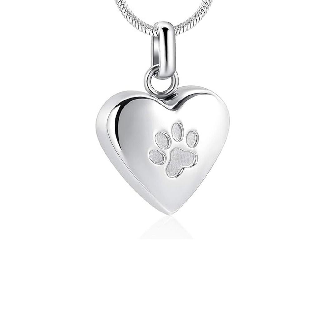 

Ожерелье из пепла домашних животных из нержавеющей стали Серебряное ожерелье-урна с отпечатками когтей