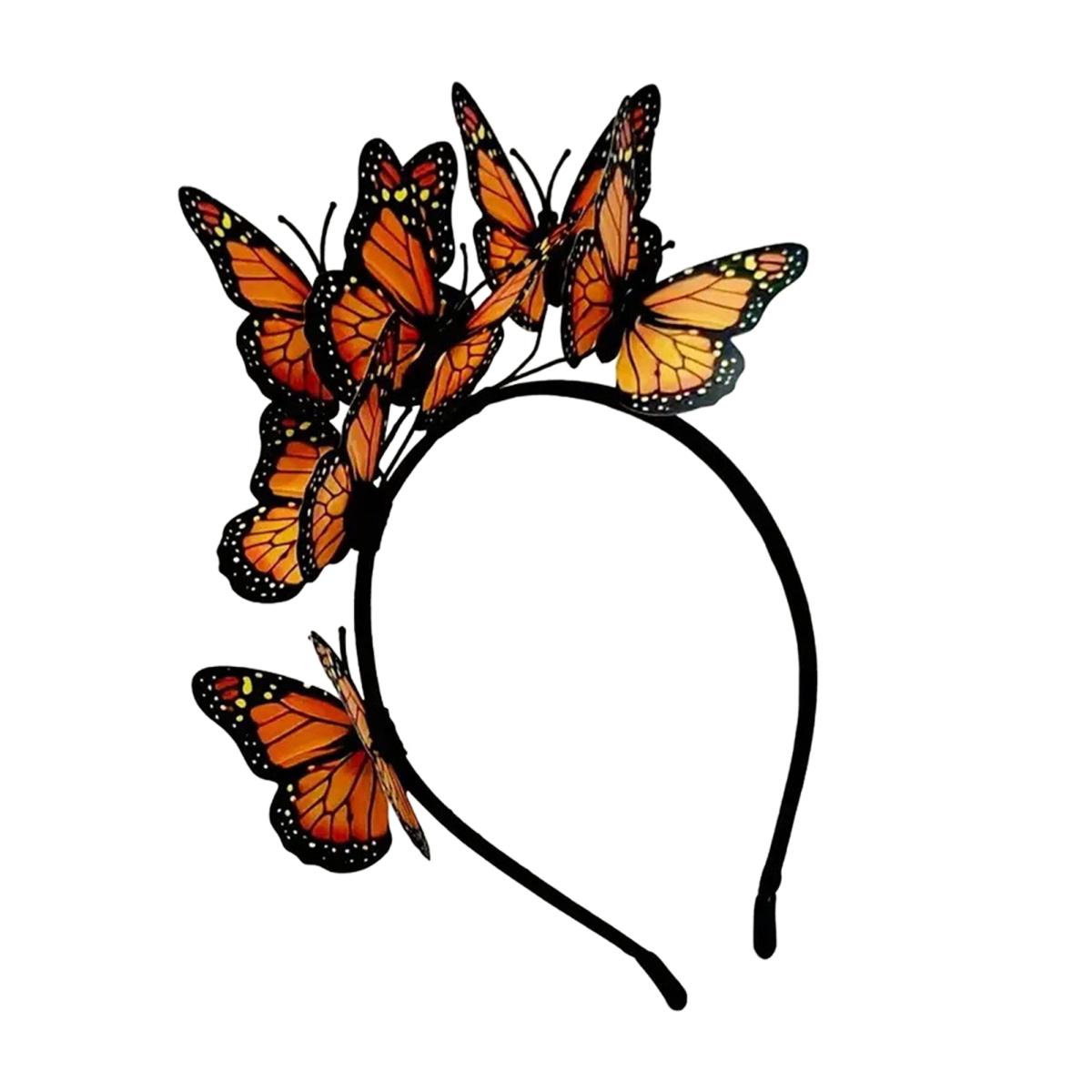 

Yousheng Женская повязка на голову с разноцветными бабочками Декор Свадебная повязка на голову Вечеринки Косплей Хэллоуин Аксессуары для волос A