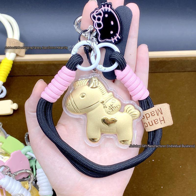 

Gold 999 Little Horse Keychain Pendant - Get Rich Soon Bag Charm Gift