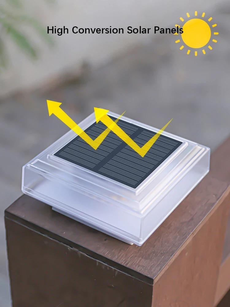 30Led Solar Pillar Light, Post Caps Lights, Waterproof Fence Post Lamp Outdoor, for Garden Wooden Post Lawn Camping Summer Decor