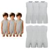3Pcs Kids Special Needs Adaptive Jumpsuit Round Neck Sleeveless Back Invisible Zipper Solid Color for Easy Dressing Daily Care
