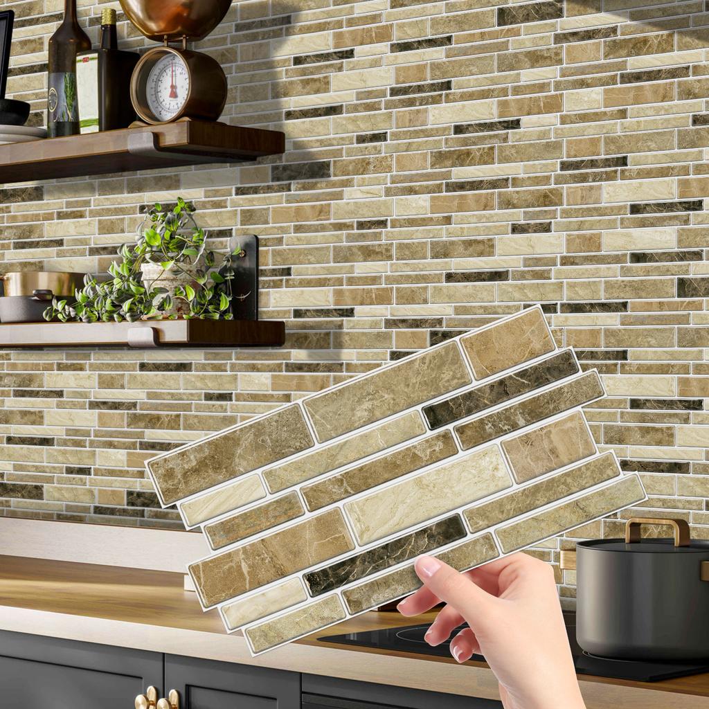 12/24/48pcs Peel And Stick Tile Sticker Self Adhesive Stick On Tile Backsplash For Kitchen Bathroom, Bedroom Decoration