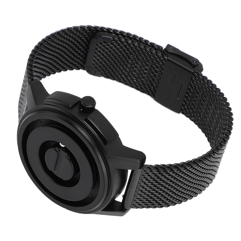 Magnetic Bead Floating Watch Stainless Steel Strap 30 Meter Waterproof Unique Pointer Design Unisex Quartz Watch Black