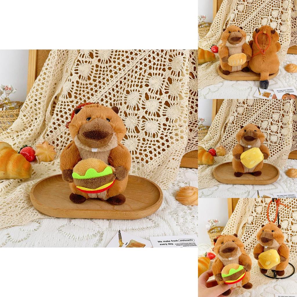 Plush Groundhog Keychain Toy With Pp Cotton Filling For Kids Rewards And Bag Decor