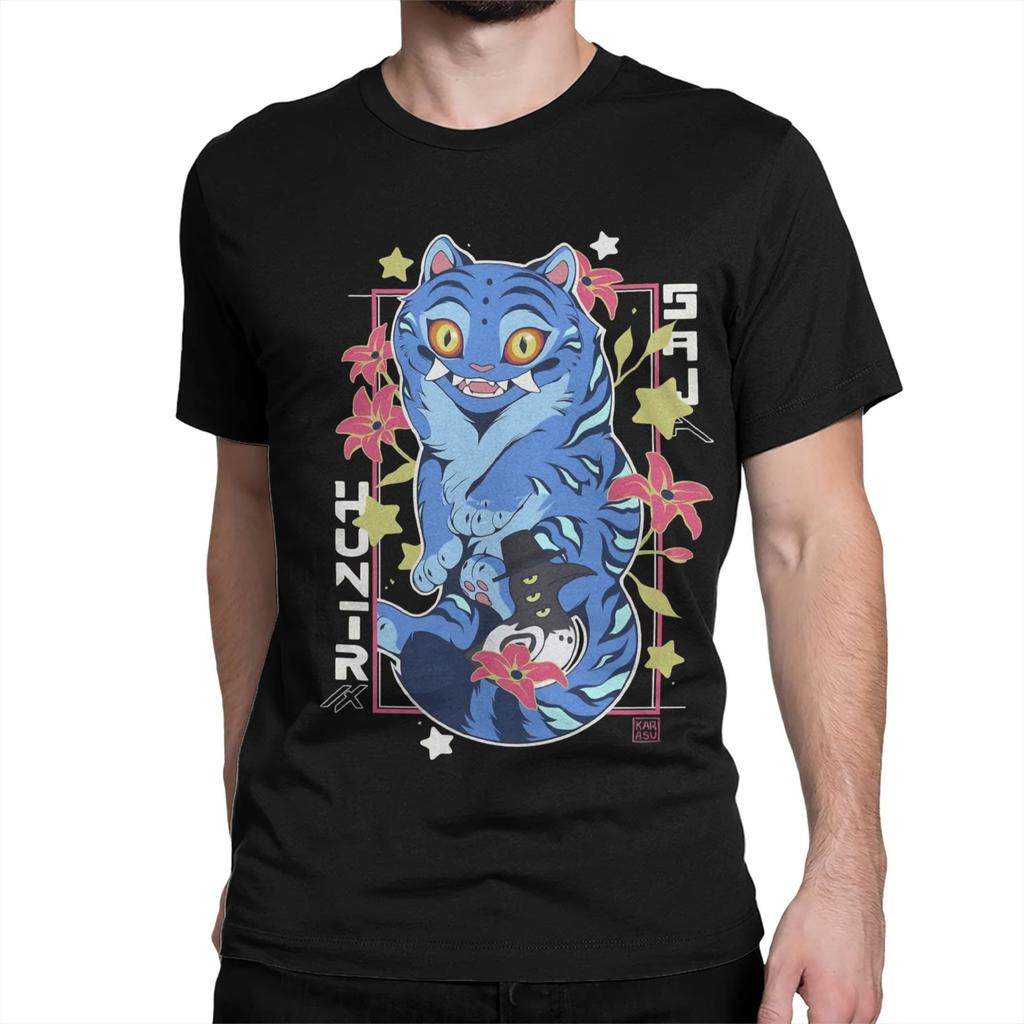 KPop Demon Hunters Blue Tiger for Men Women T Shirt Awesome Tee Shirt Short Sleeve Crewneck T-Shirt  Cotton Gift Idea Tee Tops