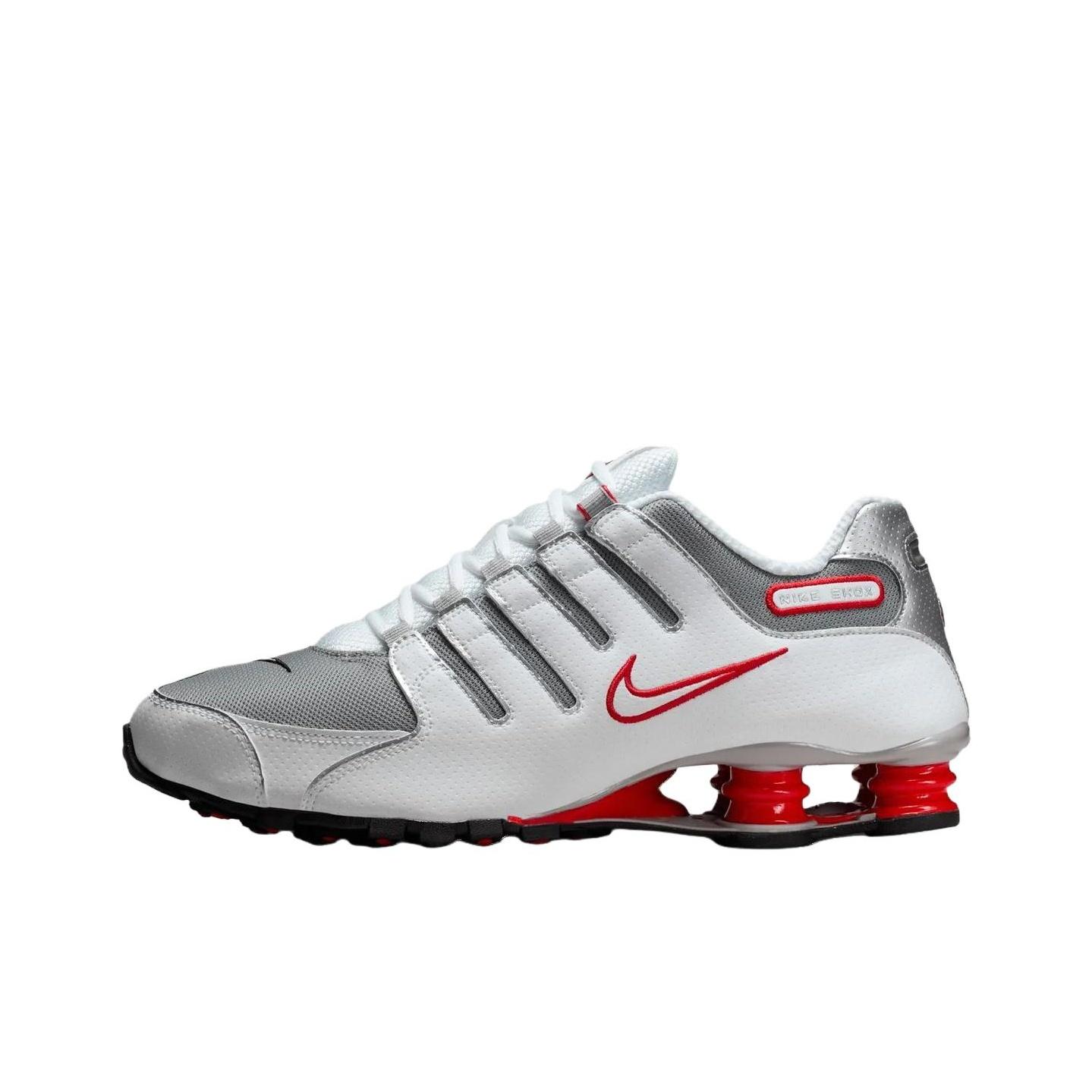 Кроссовки Nike Shox NZ Унисекс Белый Университетский Красный Черный Металлик Серебристый 378341-104 39