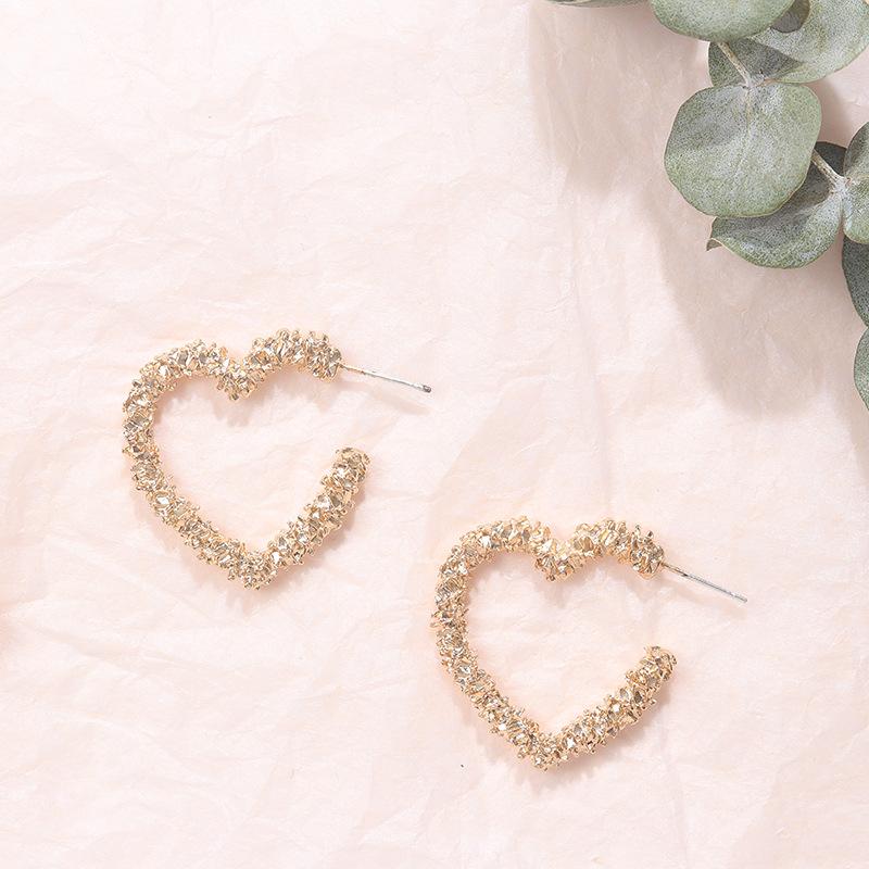 New Fashion Trend Geometric Gold Color Hoop Earrings Ladies Simple Round Hollow Pendant Open Earrings Fashion Jewelry Gift 
