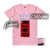 5 NY Arctic Pink Metallic Silver University Red T Shirt Match K1