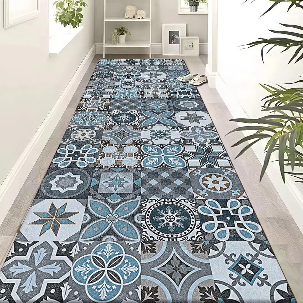 Retro Bohemia Style Long Corridor Carpet Luxury Kitchen Non-slip Rugs Washable Hallway Area Rugs Home Decor Hall Runner Alfombra