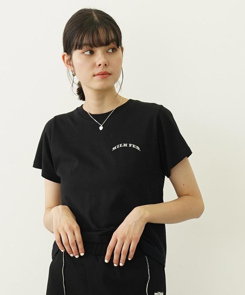 Milkfed Casual Glitter Cherry Compact Tee in Black Women's S/S