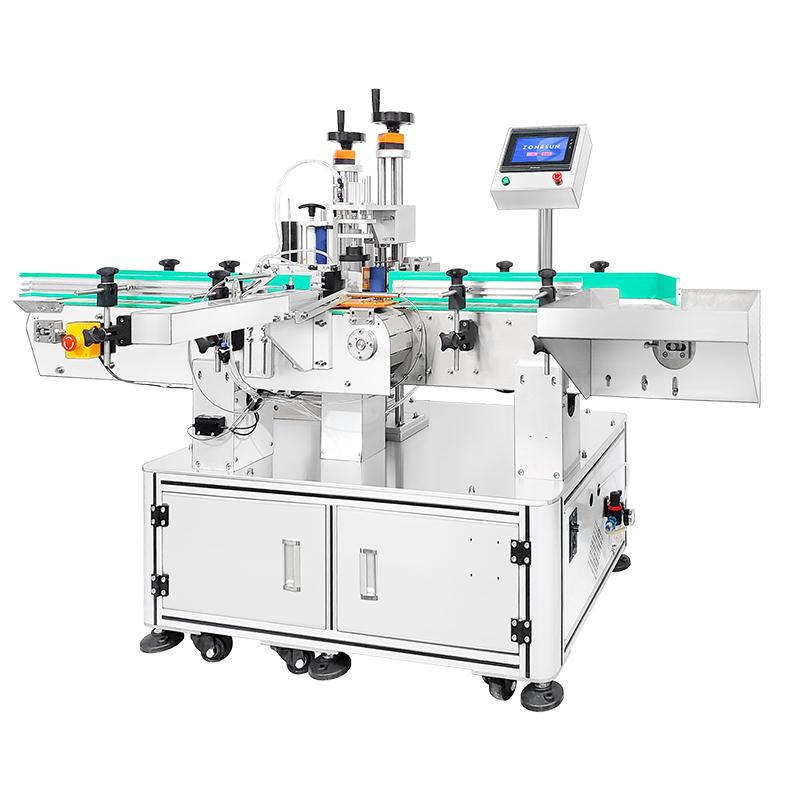 ZONESUN Automatic Label Applicator Polygon Bottle Labeling Machine Sticker Dispenser Machine Irregular Container ZS-TB550V