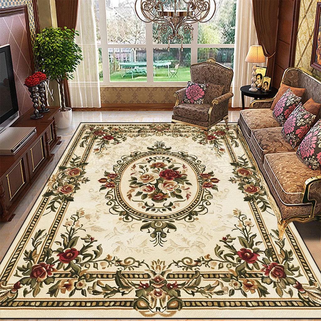 Retro gėlių didelio dydžio kilimai svetainei, europietiška dekoracija, neslystantys kilimai sofos zonai, skirti miegamajam, drabužinei, grindų kilimėlis, plaunamas