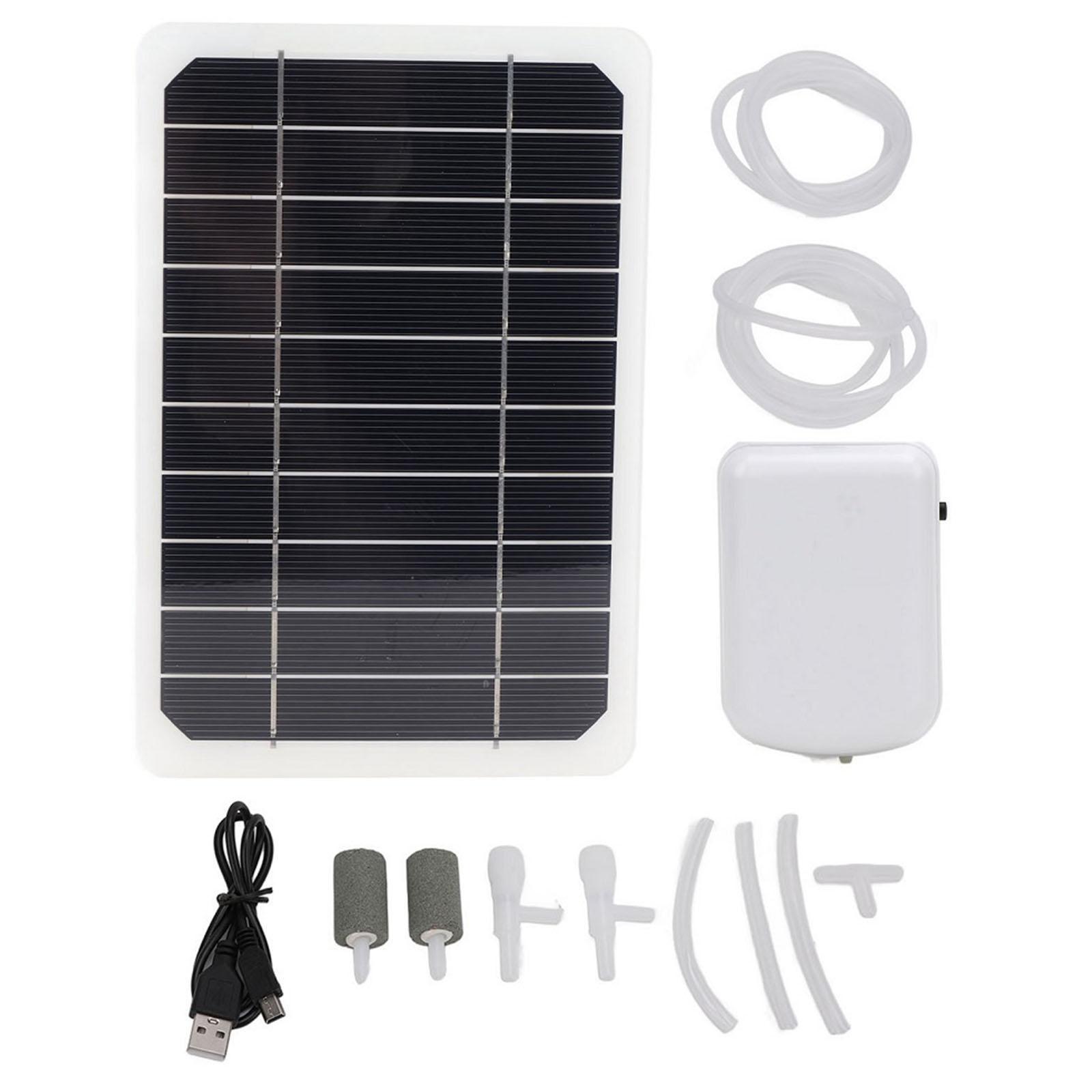 Solar Pool Oxygen Pump Small Fish Tank Oxygen Pump 5W Solar Panel Water Oxygen Pump Pond Aerator for Fish Tank Aquarium Fishing