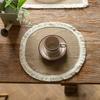 Braided Placemats Heat Resistant Jute Fringe Table Mats Hand Woven Non-Slip Place Mats Tea Cup Pad Indoor Dining Table Decor New