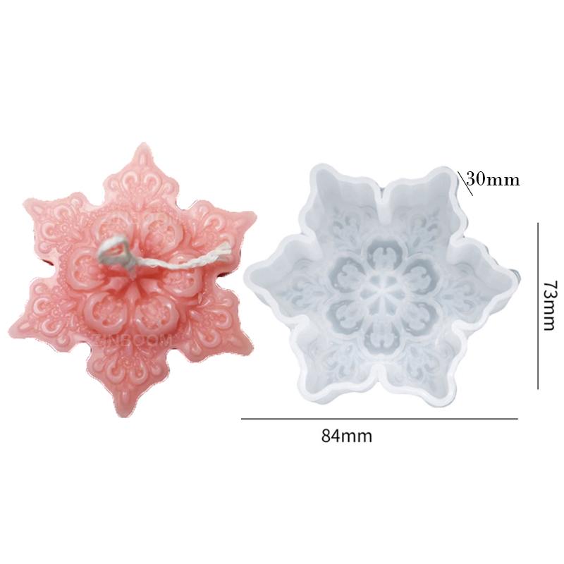 Beautiful Snowflake Silicone Candle Mold Multi Style Christmas Tree Gypsum Resin Soap Ice Chocolate Baking Mould Home Decor Gift