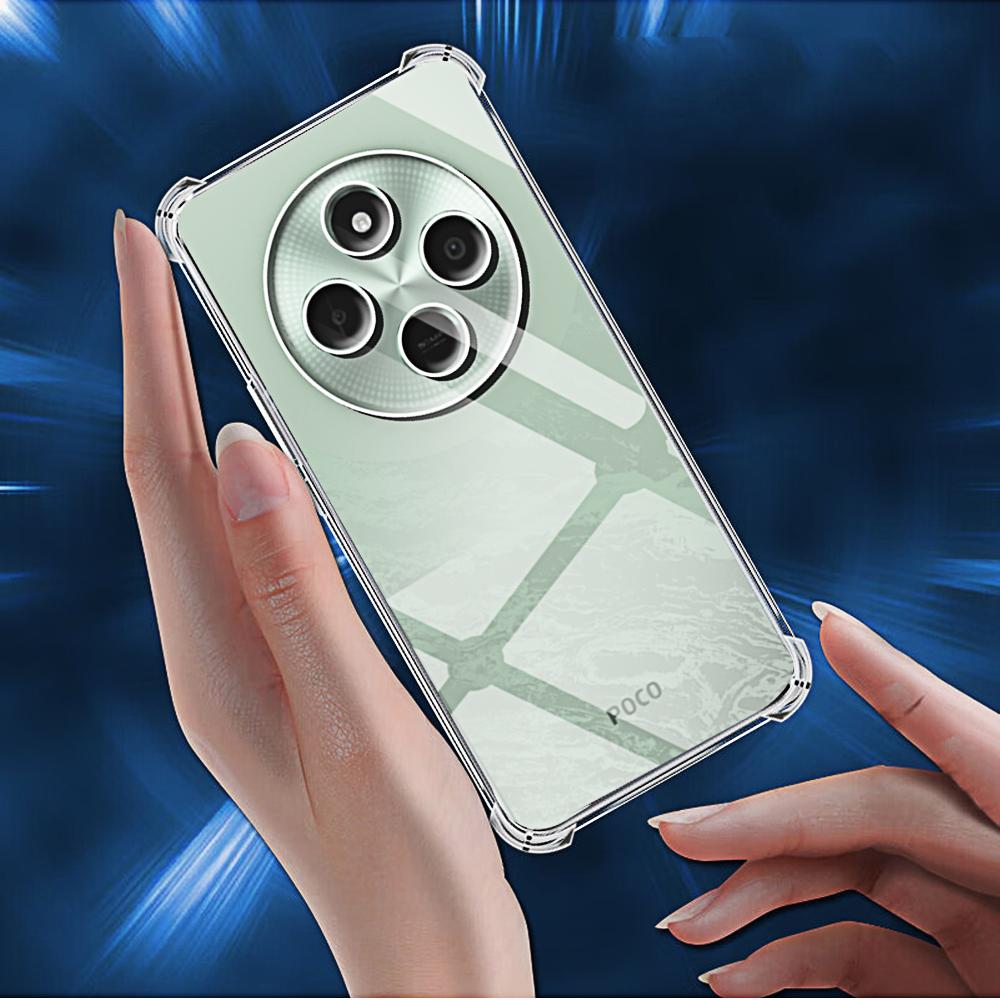 Carcasă de telefon transparentă pentru Xiaomi Poco C75 5G 4G, carcasă de protecție pentru cameră, husa spate Clera pentru Pocco Poxo C65 C61 C55 C51 C40