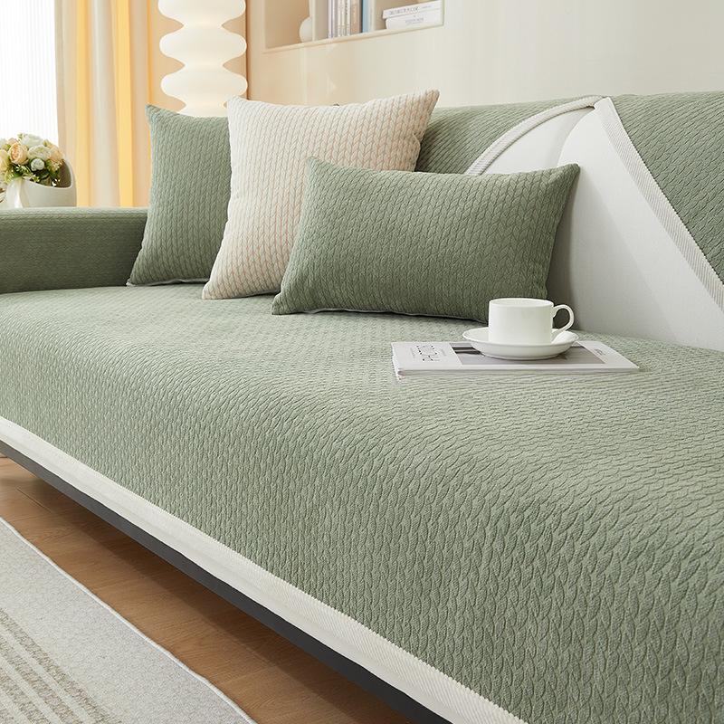 Poduszka na sofę Chenille cztery pory roku uniwersalna poduszka antypoślizgowa prosta nowoczesna zaawansowana jednokolorowa narzuta na sofę tkanina