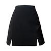 Women's Summer 2024 Black High-Waist A-line Slit Skirt - College Style Petite Fit