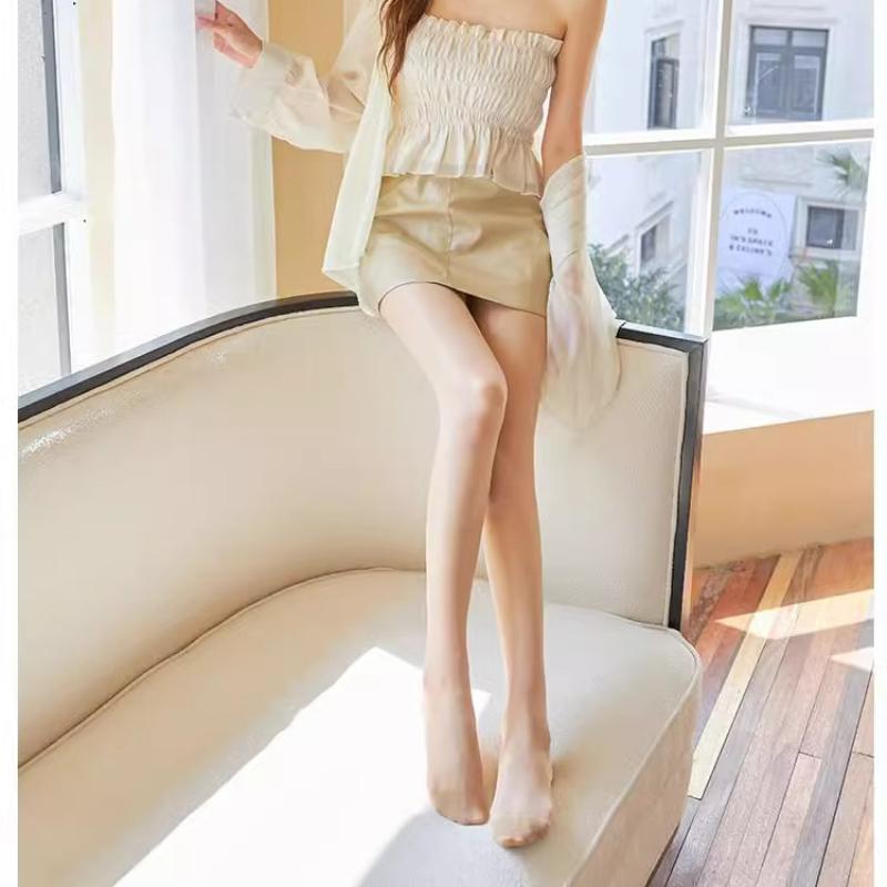 3 Pairs Women's Pure Desire Sexy Glitter Socks Ultra-thin Oil Shiny Full Moon Anti-hook Long Tube Hosiery In-season Fashion