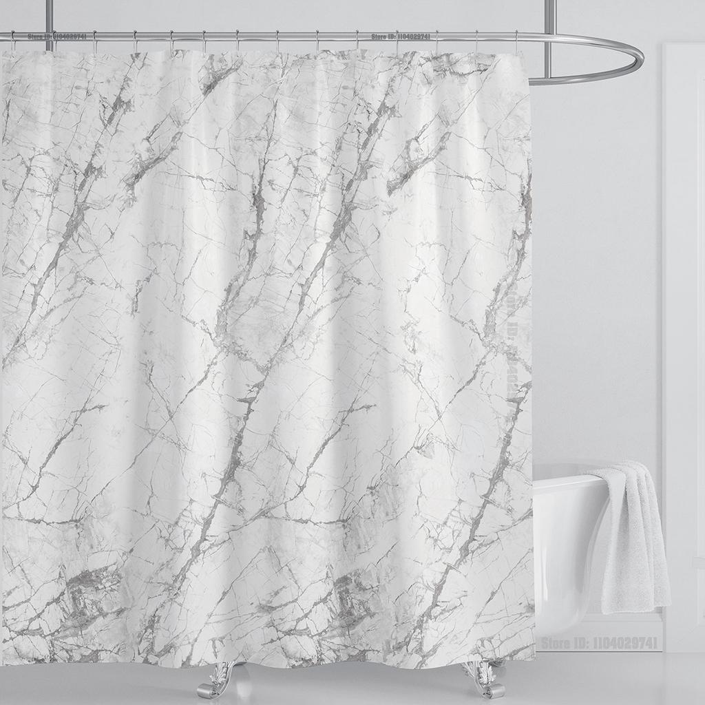 Marble Waterproof Shower Curtain Waterproof Shower Curtain for Bathroom Decor Printed Washable Shower Curtain with Hooks
